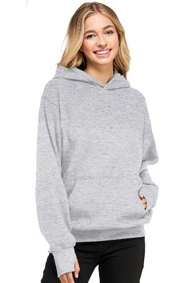 HEAVY WEIGHT FLEECE BOYFRIEND'S OVERSIZED FIT PULLOVER HOODIE WITH THUMBHOLES