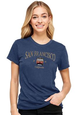 BASIC SHORT SLEEVES T-SHIRT WITH SAN FRANCISCO EMBROIDERY