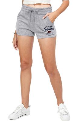 BASIC FRENCH TERRY SHORTS WITH CALIFORNIA EMBROIDERY AND BEAR PATCH