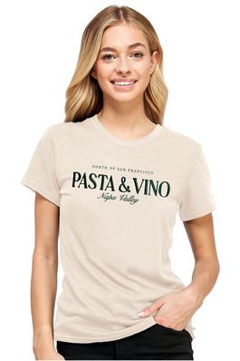 BASIC RELAXED SHORT SLEEVE TSHIRT WITH PASTA & VINO EMBROIDERY
