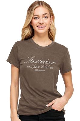 BASIC SHORT SLEEVE TSHIRT WITH AMSTERDAM EMBROIDERY