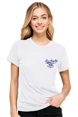 BASIC SHORT SLEEVES T-SHIRT WITH LOS ANGELES EMBROIDERY