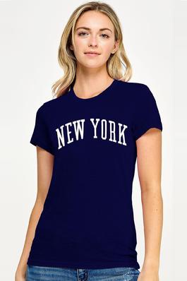 BASIC SHORT SLEEVE TSHIRT WITH NEW YORK EMBROIDERY