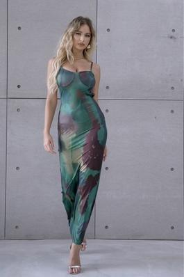Halter Backless Slim Printed Dress