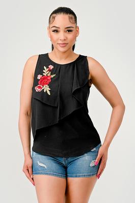 Sleeveless Top With Embroidery