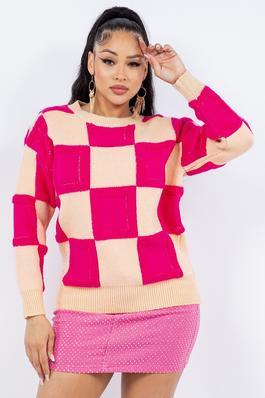 KNIT SWEATER COLOR BLOCK