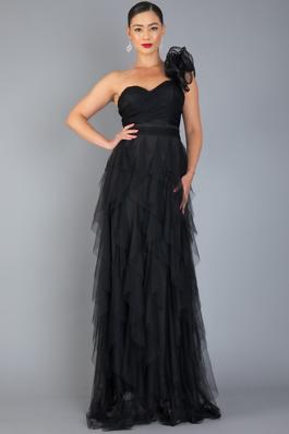 TUBE TIERED TULLE DRESS W/ BACK LACING