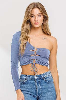 LILY ONE SHOULDER SLINKY TOP