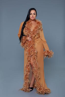 Glamour Boa Feather Trim Robe