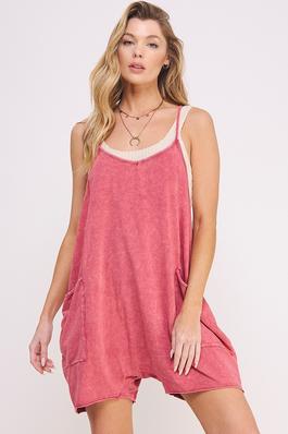 MINERAL WASHED COTTON ROMPER