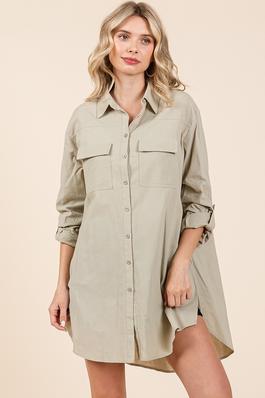 oversize linen cotton blend button down shirt