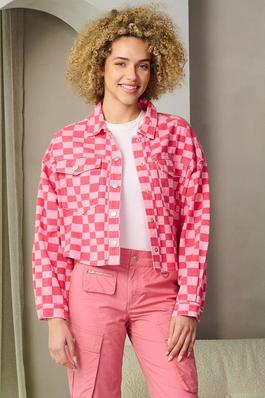 checker cotton twill jacket
