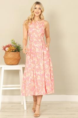 floral cotton midi dress