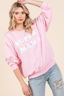 SUPER MAMA print sweatshirt
