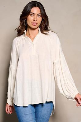 linen blend oversize blouse