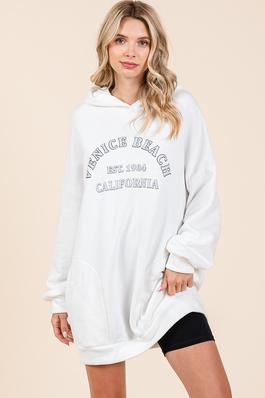 VENICE BEACH print hoodie sweatshirt-dress