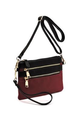 Fashion Zip Nylon Crossbody Clutch Bag Wristlet