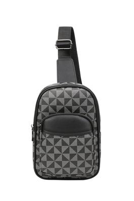Monogram Zipper Design Sling Crossbody Bag