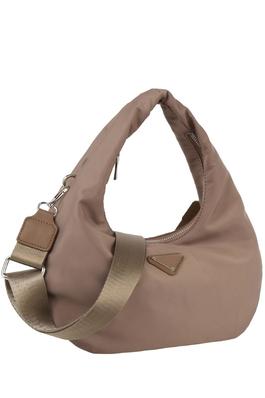 Nylon Triangle Plaque Shoulder Bag Hobo