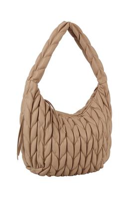 Puffy Chevron Quilted Shoulder Bag Hobo