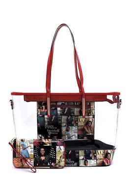 Magazine Cover Collage See Thru 2-in-1 Shopper