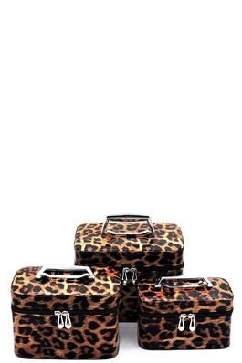 Leopard Printed 3-in-1 Cosmetic Case