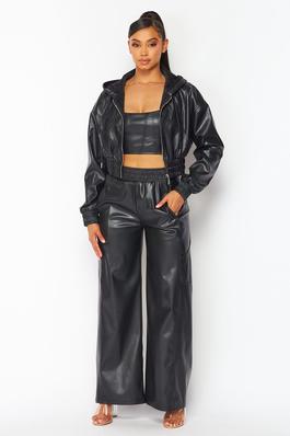 FAUX Leather Crop Jacket