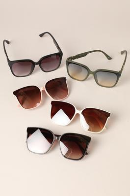 Women's Two-Toned Rectangular Frame Sunglasses