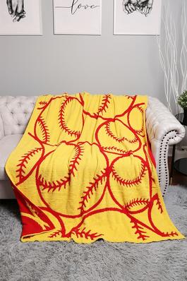 Softball Print Patterned Throw Blanket
