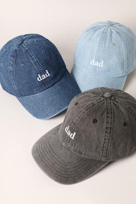 Father's Day Gift Dad Text Embroidered Denim Cap