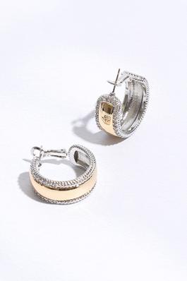 Pave 25MM Gold Hoop Earring 