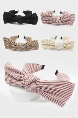 Corduroy Striped Knotted Bow Headband 
