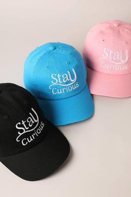 Stay Curious Kids Embroidered Baseball Cap
