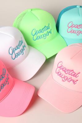 Costal Cowgirl Embroidered Mesh Back Baseball Cap