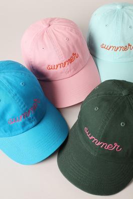 Summer Letter Graphic Embroidery Baseball Cap