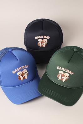 Gameday Bow Football Mesh Back Trucker Hat 