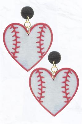 Baseball heart Earrings