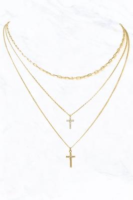 CZ Cross, Diamond Cross, Link Chain Necklace
