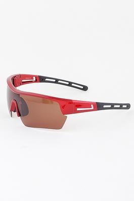 Top Lined Curve Open Shield Sunglasses