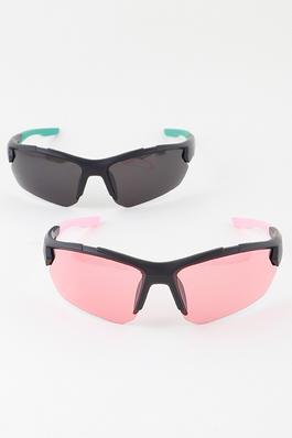 Two Toned Top Rim Curve Sunglasses