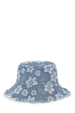 Denim Flower Bucket Hat