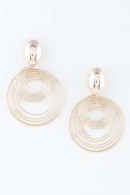 Multi Modern Delicate Spiral Drop Earrings