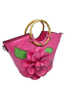 Big Flower Round Handle Handbag