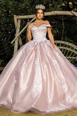 Off shoulder train Quince gown