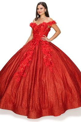3D floral ball room gown