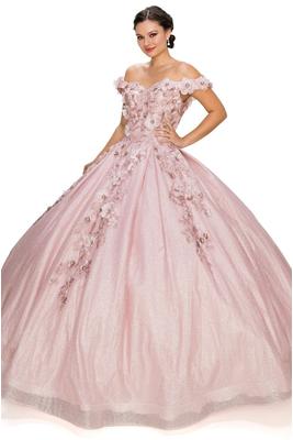 3D floral ball room gown