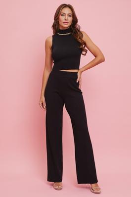Chain Detail Top and Pants Set