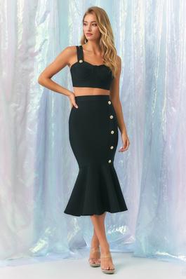 She Owns It Bandage Crop Top & Skirt Set