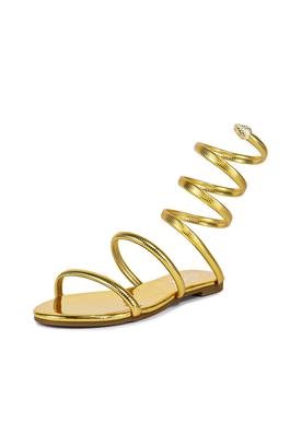 Women Spiral Snake Strap Flat Sandals