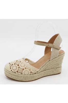 Bamboo Espadrille Wedges Crochet Tow Pieces Pump